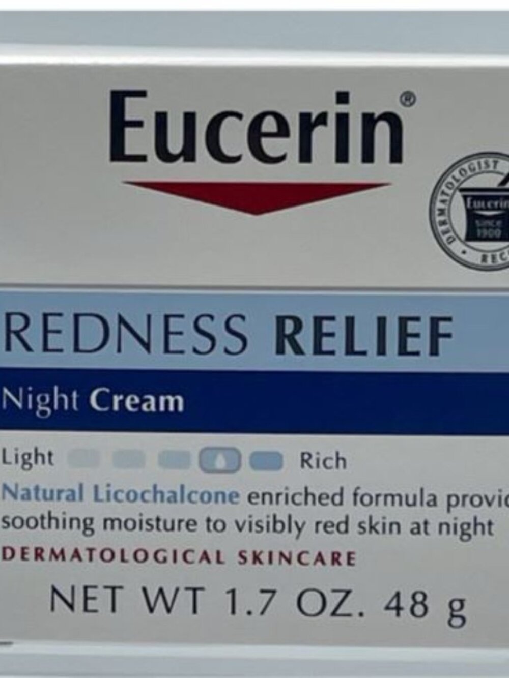 Lot of 2 Eucerin Redness Relief Night Cream 1.7 oz Sensitive Skin Moisturizer
